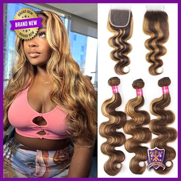 Body Wave Human Hair Extensions with 4x4 Lace Closure, 20 Inches main image 4